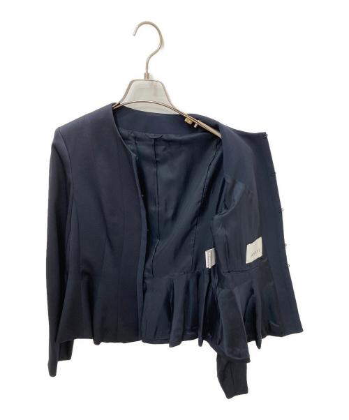 ANAYI（アナイ）ANAYI (アナイ) トリアセテートサテンフレアジャケット ネイビー サイズ:38の古着・服飾アイテム