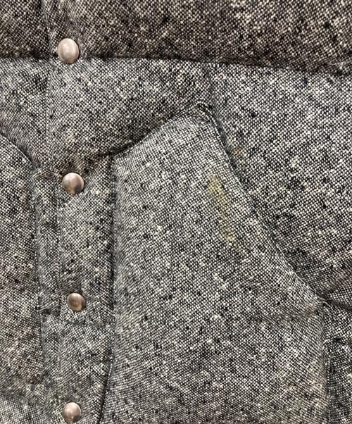 Rocky Mountain featherbed co（ロッキーマウンテンフェザーベッド）Rocky Mountain Featherbed co (ロッキーマウンテンフェザーベッド) レザー切替ダウンベスト ブラック サイズ:38の古着・服飾アイテム