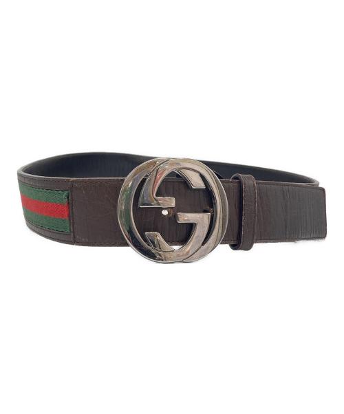 GUCCI（グッチ）GUCCI (グッチ) インターロッキングベルト ブラウンの古着・服飾アイテム