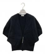 BALLSEYボールジィ）の古着「ウールポリエステルパールコンビ マントカーディガン」｜ブラック