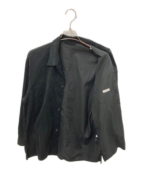 STEVEN ALAN（スティーブンアラン）STEVEN ALAN (スティーブンアラン) マイクロ コーデュロイ オープンカラー オーバー シャツ ブラック サイズ:Sの古着・服飾アイテム