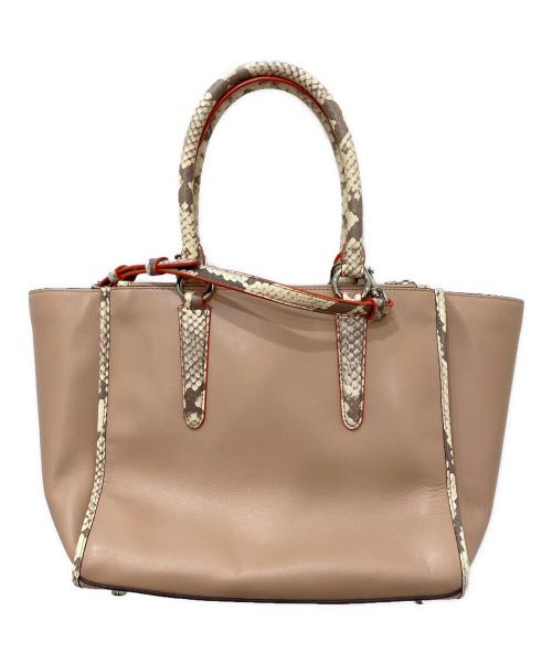 COACH（コーチ）COACH (コーチ) クロスビー パイソン 2wayトートバッグ ブラウンの古着・服飾アイテム