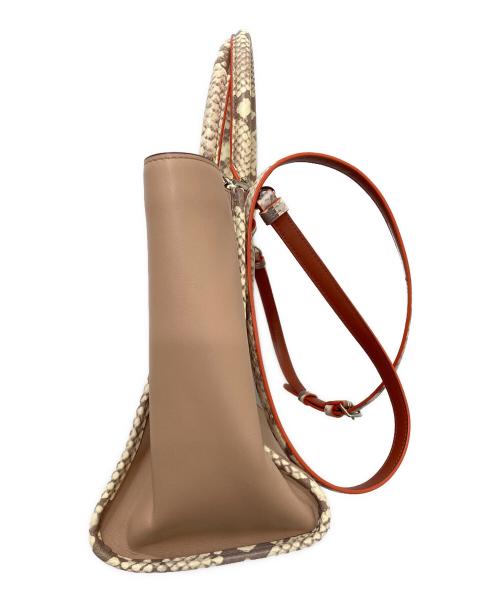 COACH（コーチ）COACH (コーチ) クロスビー パイソン 2wayトートバッグ ブラウンの古着・服飾アイテム