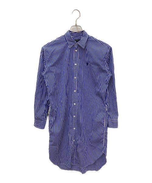 POLO RALPH LAUREN（ポロ・ラルフローレン）POLO RALPH LAUREN (ポロ・ラルフローレン) ストライプシャツワンピース ブルー サイズ:6の古着・服飾アイテム