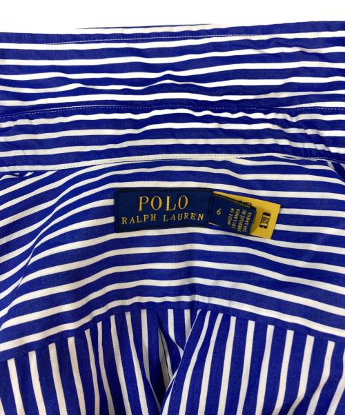 POLO RALPH LAUREN（ポロ・ラルフローレン）POLO RALPH LAUREN (ポロ・ラルフローレン) ストライプシャツワンピース ブルー サイズ:6の古着・服飾アイテム
