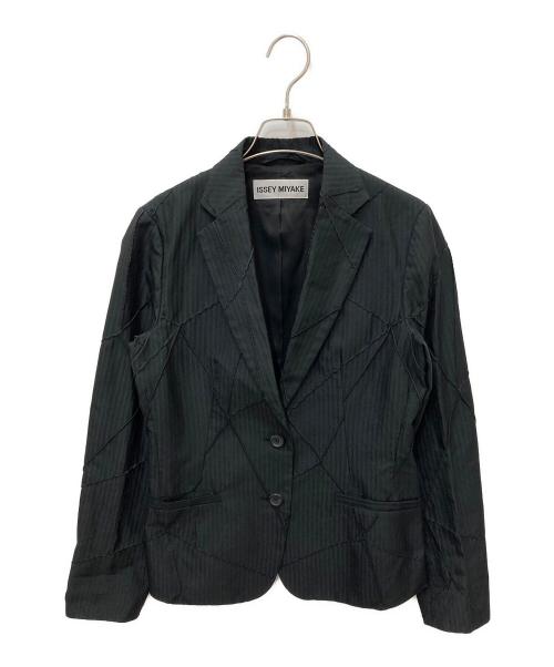 ISSEY MIYAKE（イッセイミヤケ）ISSEY MIYAKE (イッセイミヤケ) パイピングテーラードジャケット ブラック サイズ:2の古着・服飾アイテム