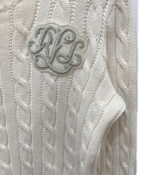 LAUREN RALPH LAUREN（ローレン ラルフ ローレン）LAUREN RALPH LAUREN (ローレン ラルフ ローレン) ロゴケーブルニット ベージュ サイズ:Sの古着・服飾アイテム