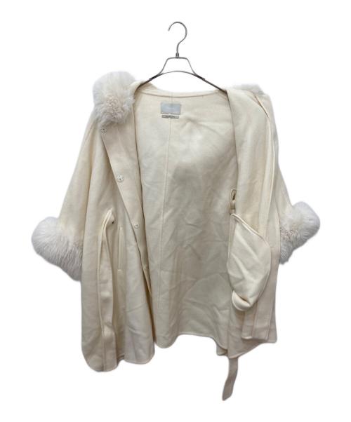 CELFORD（セルフォード）CELFORD (セルフォード) ファーポンチョコート ホワイト サイズ:Fの古着・服飾アイテム