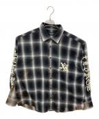 X-LARGEエクストララージ）の古着「OLD ENGLISH L/S FLANNEL SHIRT」｜ブラック