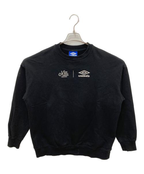 UMBRO（アンブロ）UMBRO (アンブロ) kaoyorinakami (カオヨリナカミ) クルーネックスウェット ブラック サイズ:XLの古着・服飾アイテム
