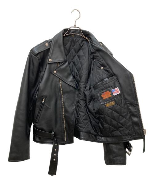 FREEDOM（フリーダム）freedom (フリーダム) ダブルライダースジャケット ブラック サイズ:40の古着・服飾アイテム
