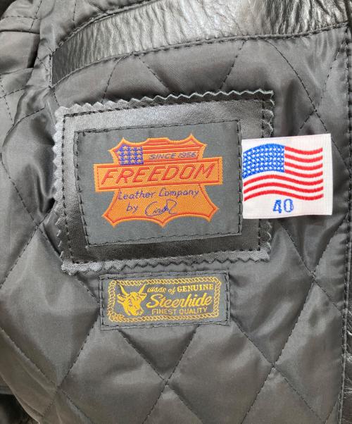 FREEDOM（フリーダム）freedom (フリーダム) ダブルライダースジャケット ブラック サイズ:40の古着・服飾アイテム
