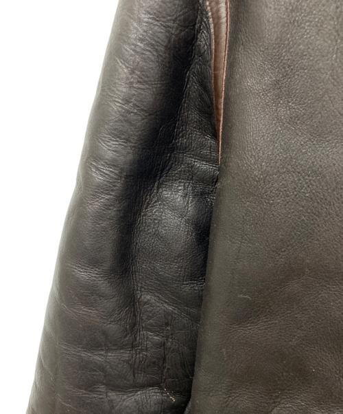 FREEDOM LEATHER COMPANY（フリーダムレザーカンパニー）FREEDOM Leather Company (フリーダムレザーカンパニー) フーデッドムートンハーフコート ブラウン サイズ:38の古着・服飾アイテム