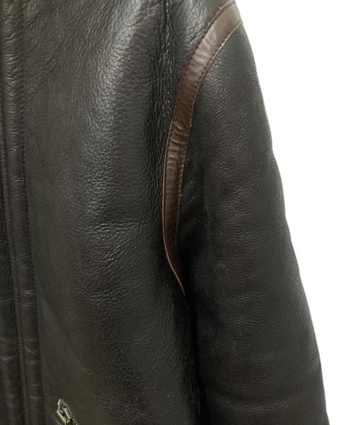 FREEDOM LEATHER COMPANY（フリーダムレザーカンパニー）FREEDOM Leather Company (フリーダムレザーカンパニー) フーデッドムートンハーフコート ブラウン サイズ:38の古着・服飾アイテム