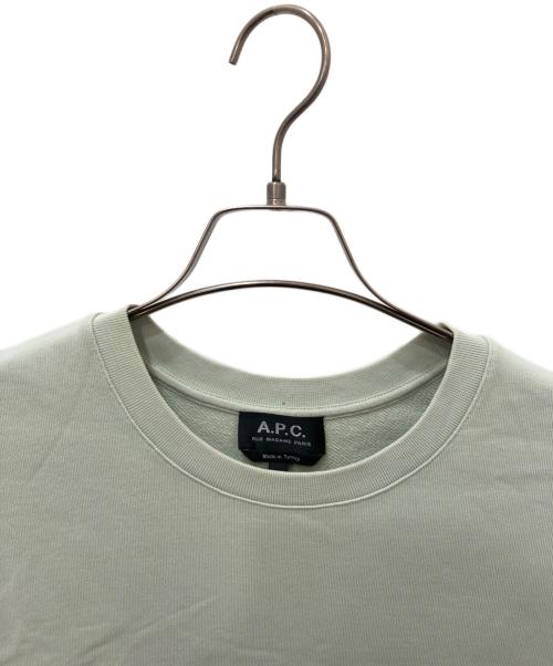 A.P.C.（アーペーセー）A.P.C. (アーペーセー) 反転ロゴスウェット グリーン サイズ:XLの古着・服飾アイテム