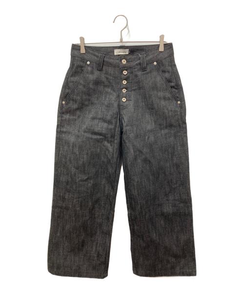 MENES（メネス）MENES (メネス) ボタンフライワイドデニムパンツ ブラック サイズ:XSの古着・服飾アイテム