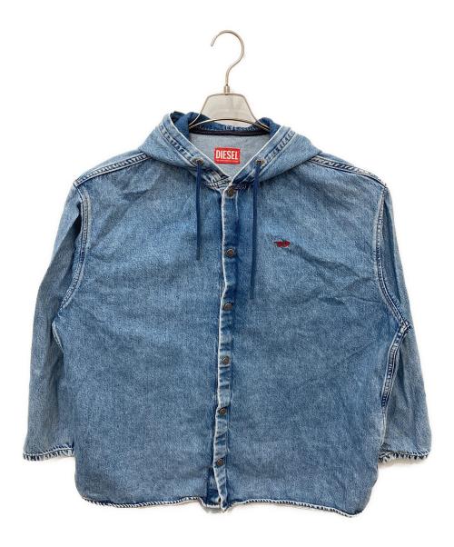 DIESEL（ディーゼル）DIESEL (ディーゼル) D-DEWNY-HOOD　フーデットジャケット ブルー サイズ:Sの古着・服飾アイテム