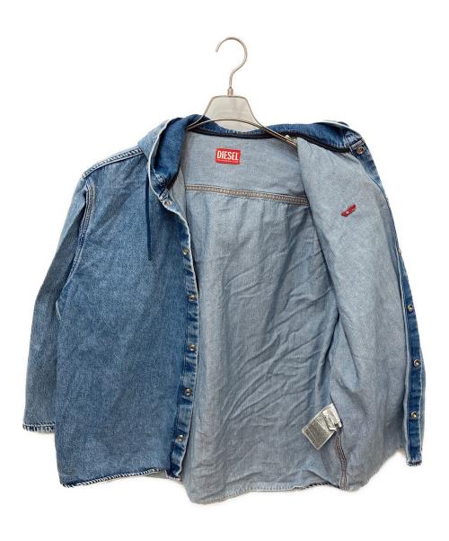 DIESEL（ディーゼル）DIESEL (ディーゼル) D-DEWNY-HOOD　フーデットジャケット ブルー サイズ:Sの古着・服飾アイテム