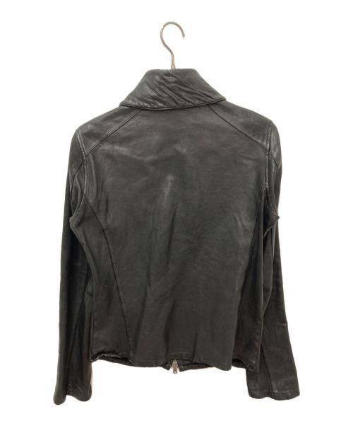 ISAMU KATAYAMA BACKLASH（イサムカタヤマ・バックラッシュ）ISAMU KATAYAMA BACKLASH (イサムカタヤマ・バックラッシュ) イタリアンタンニンカーフ製品染め襟付きブルゾン ブラック サイズ:Mの古着・服飾アイテム