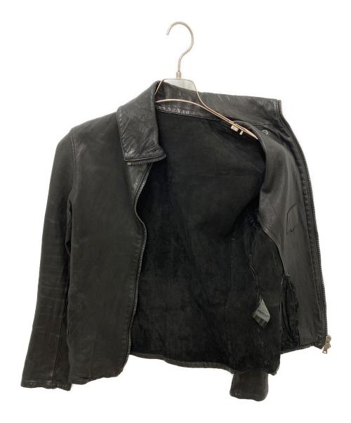 ISAMU KATAYAMA BACKLASH（イサムカタヤマ・バックラッシュ）ISAMU KATAYAMA BACKLASH (イサムカタヤマ・バックラッシュ) イタリアンタンニンカーフ製品染め襟付きブルゾン ブラック サイズ:Mの古着・服飾アイテム