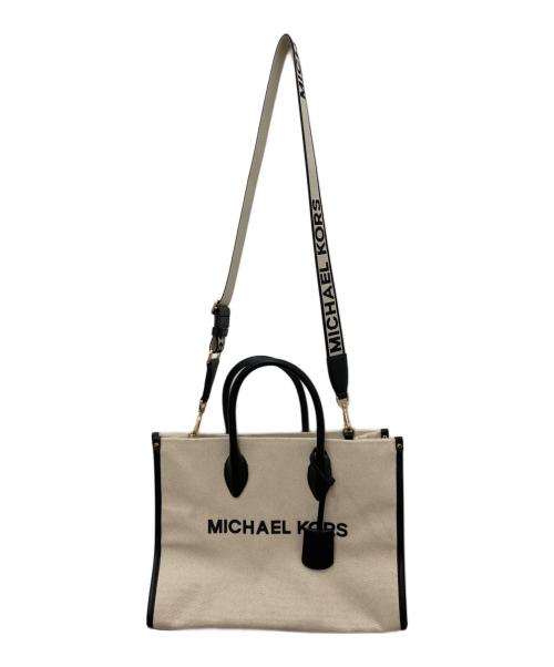 MICHAEL KORS（マイケルコース）MICHAEL KORS (マイケルコース) 2WAYキャンバストートバック ベージュの古着・服飾アイテム