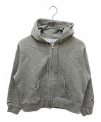 Champion×RHC Ron Hermanチャンピオン×アールエイチシー ロンハーマン）の古着「Rロゴ刺繍ジップパーカー」｜グレー