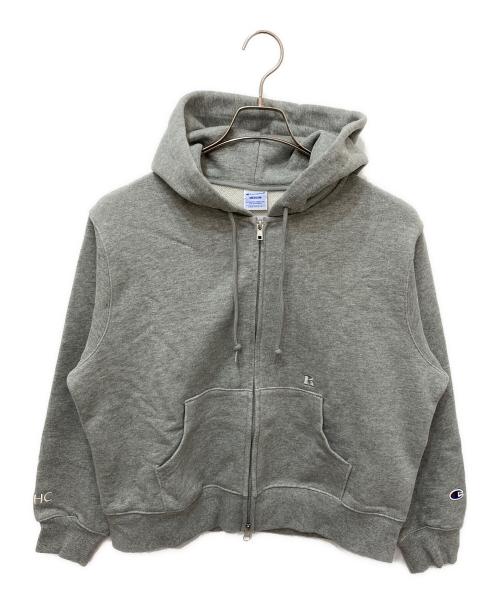 Champion（チャンピオン）Champion (チャンピオン) RHC Ron Herman (アールエイチシー ロンハーマン) Rロゴ刺繍ジップパーカー グレー サイズ:Mの古着・服飾アイテム