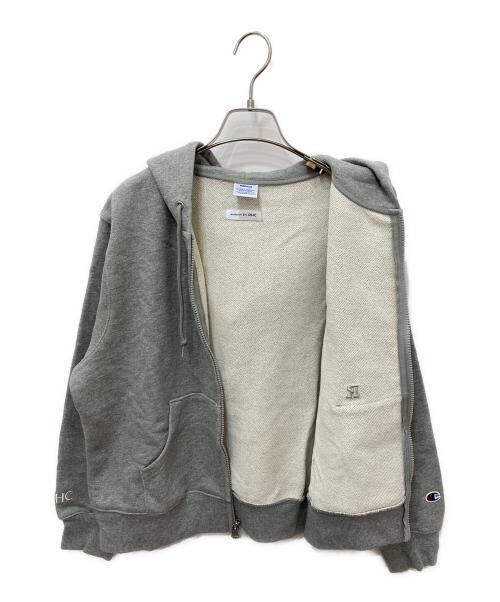 Champion（チャンピオン）Champion (チャンピオン) RHC Ron Herman (アールエイチシー ロンハーマン) Rロゴ刺繍ジップパーカー グレー サイズ:Mの古着・服飾アイテム