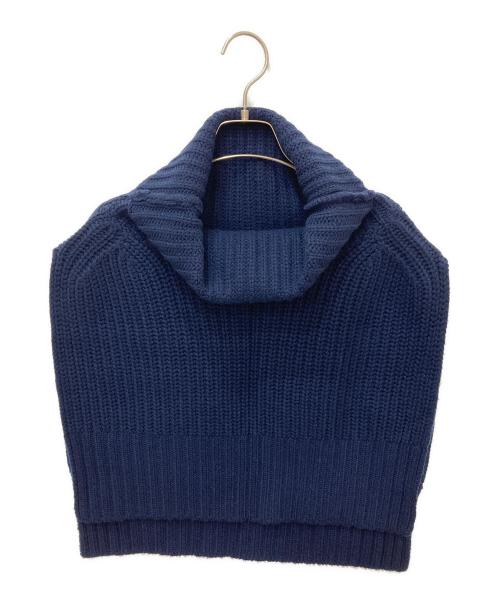 yves salomon（イヴサロモン）YVES SALOMON (イヴサロモン) FRONT KNITWEAR ネイビー サイズ:記載なしの為実寸参照の古着・服飾アイテム
