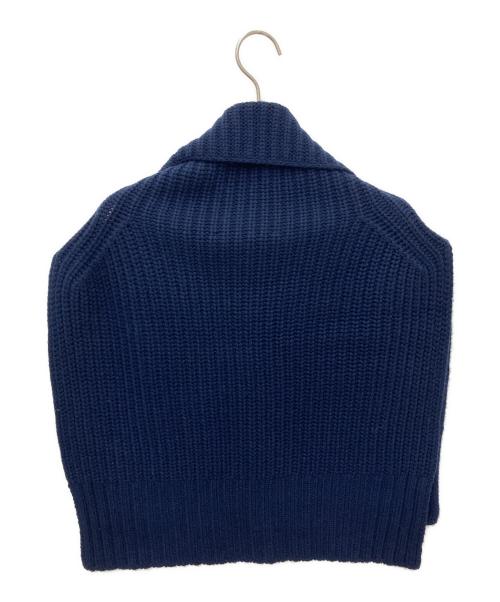 yves salomon（イヴサロモン）YVES SALOMON (イヴサロモン) FRONT KNITWEAR ネイビー サイズ:記載なしの為実寸参照の古着・服飾アイテム