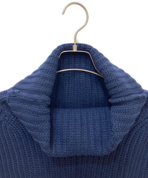 yves salomon（イヴサロモン）YVES SALOMON (イヴサロモン) FRONT KNITWEAR ネイビー サイズ:記載なしの為実寸参照の古着・服飾アイテム