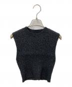MAISON SPECIALメゾンスペシャル）の古着「Curl Yarn Short Length Sleeveless Knit Tops」｜グレー