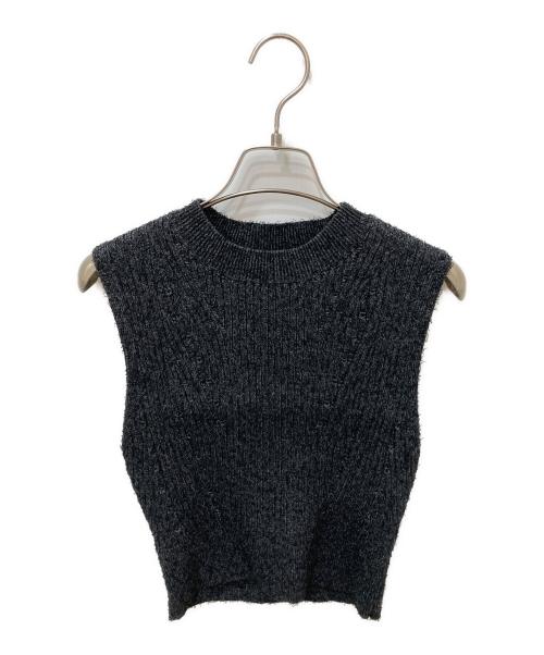 MAISON SPECIAL（メゾンスペシャル）MAISON SPECIAL (メゾンスペシャル) Curl Yarn Short Length Sleeveless Knit Tops グレー サイズ:FREE 未使用品の古着・服飾アイテム