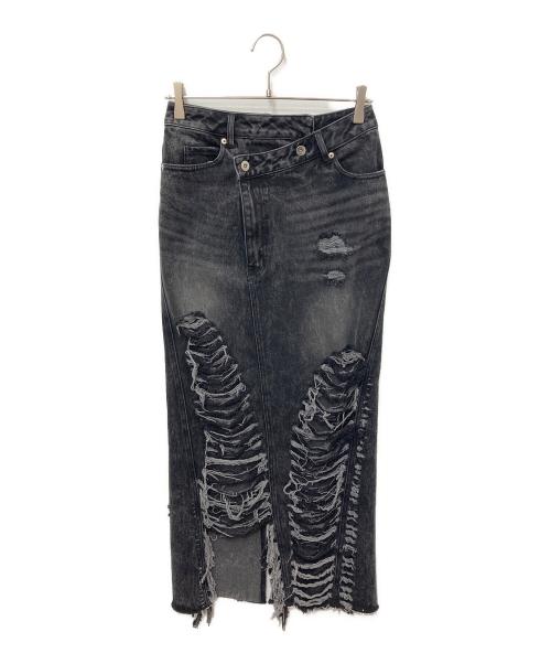 MAISON SPECIAL（メゾンスペシャル）MAISON SPECIAL (メゾンスペシャル) High Damage Denim Skirt ブラック サイズ:38の古着・服飾アイテム