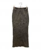 PRANK PROJECTプランクプロジェクト）の古着「Denim Straight Maxi Skirt」｜グレー