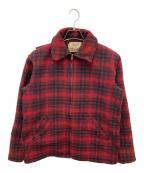 WOOLRICHウールリッチ）の古着「フーデッドチェックジャケット」｜レッド