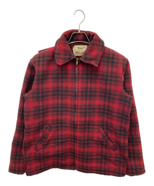 WOOLRICH（ウールリッチ）WOOLRICH (ウールリッチ) フーデッドチェックジャケット レッド サイズ:20の古着・服飾アイテム