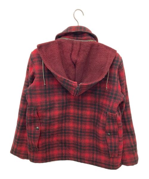WOOLRICH（ウールリッチ）WOOLRICH (ウールリッチ) フーデッドチェックジャケット レッド サイズ:20の古着・服飾アイテム