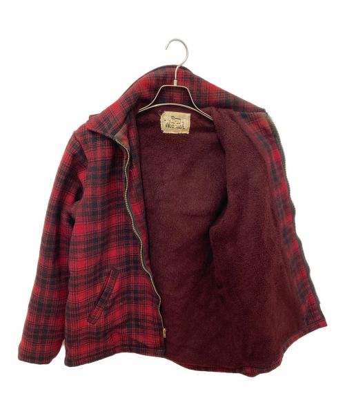 WOOLRICH（ウールリッチ）WOOLRICH (ウールリッチ) フーデッドチェックジャケット レッド サイズ:20の古着・服飾アイテム