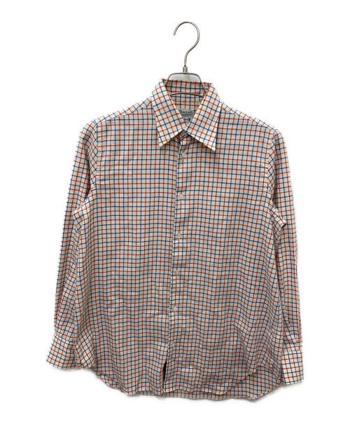 Charvet（シャルベ）Charvet (シャルベ) UNITED ARROWS (ユナイテッドアローズ) チェックロングスリーブシャツ ベージュ サイズ:16の古着・服飾アイテム