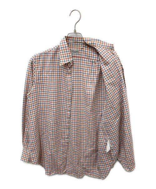 Charvet（シャルベ）Charvet (シャルベ) UNITED ARROWS (ユナイテッドアローズ) チェックロングスリーブシャツ ベージュ サイズ:16の古着・服飾アイテム
