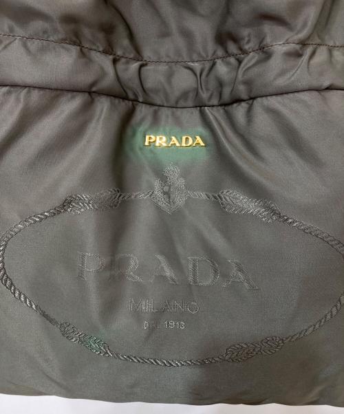 PRADA（プラダ）PRADA (プラダ) ロゴ巾着ハンドバッグ グリーンの古着・服飾アイテム