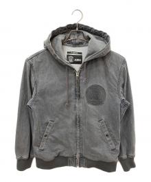 AVIREX（アヴィレックス）の古着「DENIM SIGNATUR LOGO PARKA」｜グレー