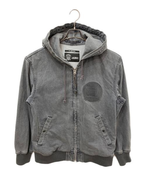 AVIREX（アヴィレックス）AVIREX (アヴィレックス) DENIM SIGNATUR LOGO PARKA グレー サイズ:Lの古着・服飾アイテム