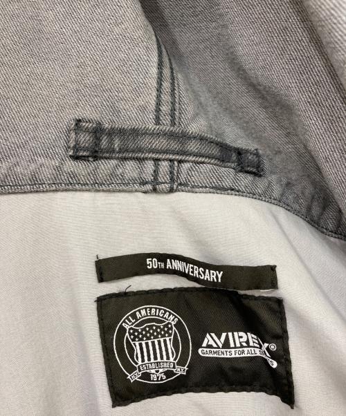AVIREX（アヴィレックス）AVIREX (アヴィレックス) DENIM SIGNATUR LOGO PARKA グレー サイズ:Lの古着・服飾アイテム