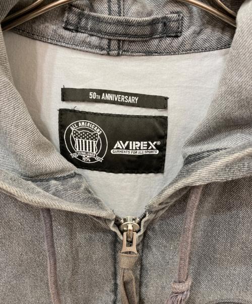 AVIREX（アヴィレックス）AVIREX (アヴィレックス) DENIM SIGNATUR LOGO PARKA グレー サイズ:Lの古着・服飾アイテム