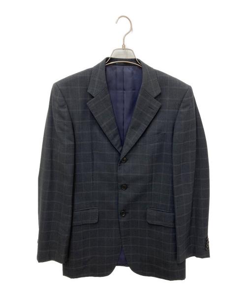 PAUL SMITH（ポールスミス）Paul Smith (ポールスミス) ウールチェック3Bジャケット ネイビー サイズ:Lの古着・服飾アイテム