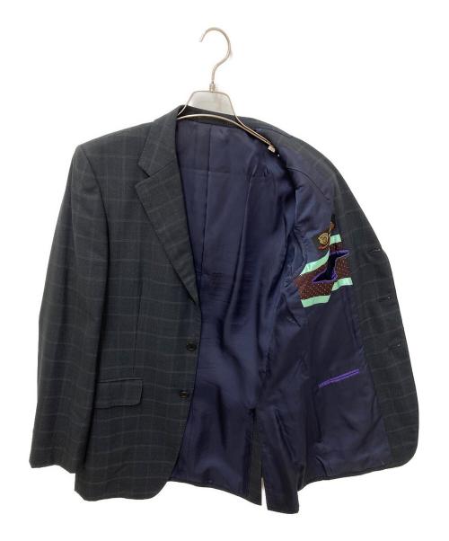 PAUL SMITH（ポールスミス）Paul Smith (ポールスミス) ウールチェック3Bジャケット ネイビー サイズ:Lの古着・服飾アイテム