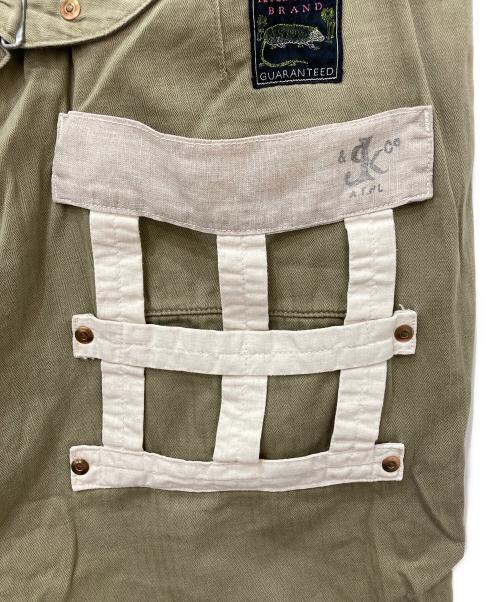 KAPITAL（キャピタル）KAPITAL (キャピタル) ハンターヘリンボン プリズナーパッチパンツ カーキ サイズ:3の古着・服飾アイテム