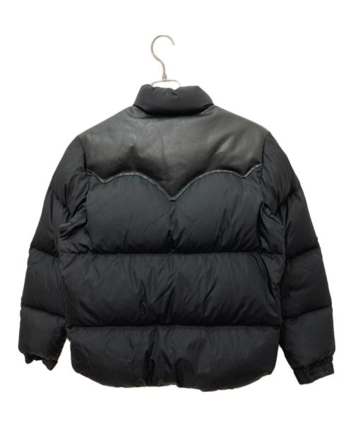 RockyMountainFeatherBed（ロッキーマウンテンフェザーベッド）RockyMountainFeatherBed (ロッキーマウンテンフェザーベッド) ヨークレザー切替ダウンジャケット ブラック サイズ:40の古着・服飾アイテム
